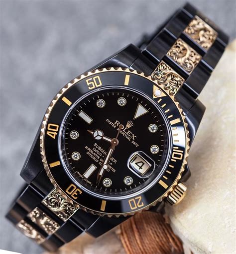 rolex submariner hand engraved|rolex submariner with diamond bezel.